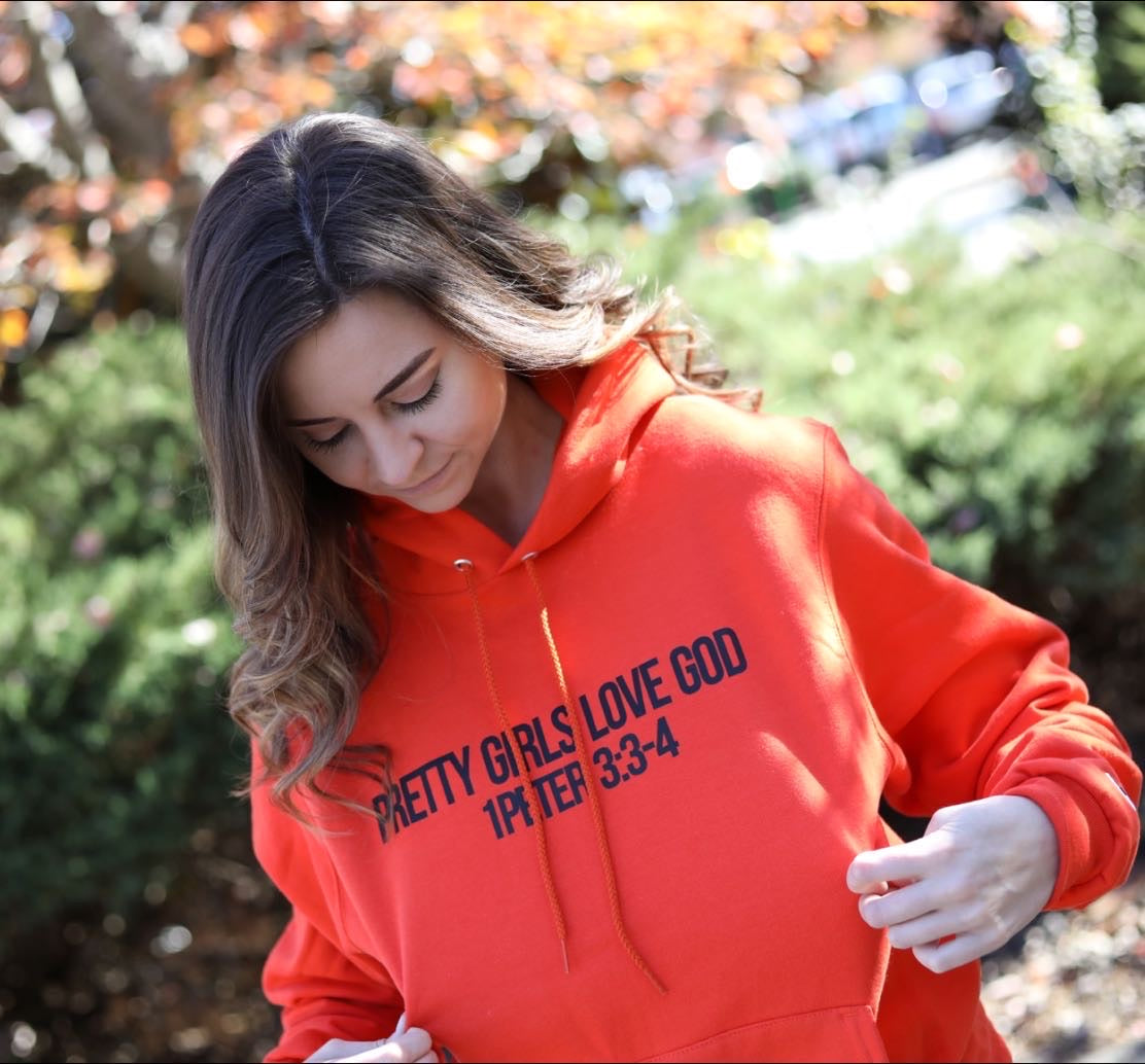 PGLG Orange Hoodie PrettyGirlsLoveGod