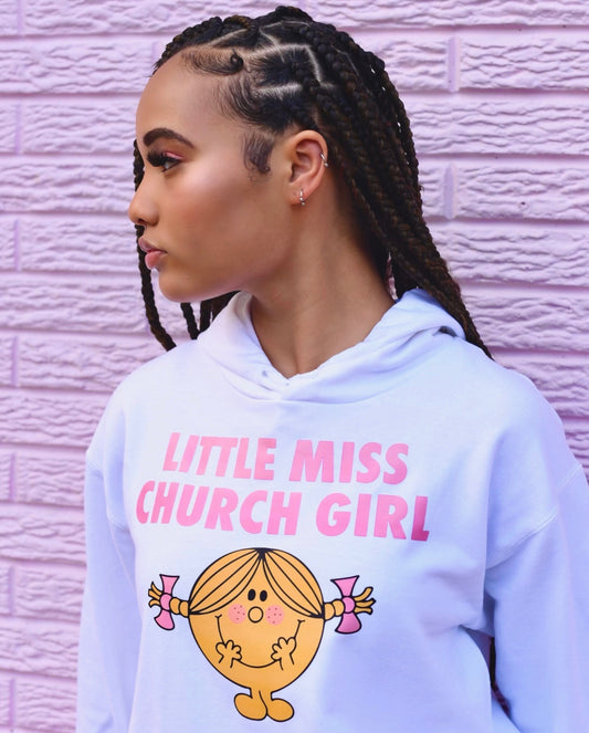 Little Miss Church Girl Hoodie White